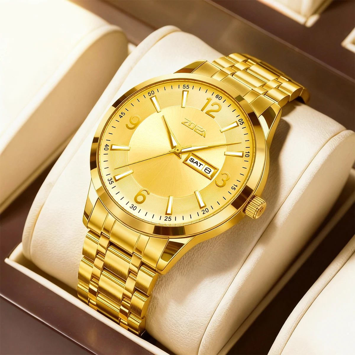 ZOEA ESS10002 Business Men's Watch. Adopts luminous dial and hands design, fitted with solid stainless steel strap. 30 meters de