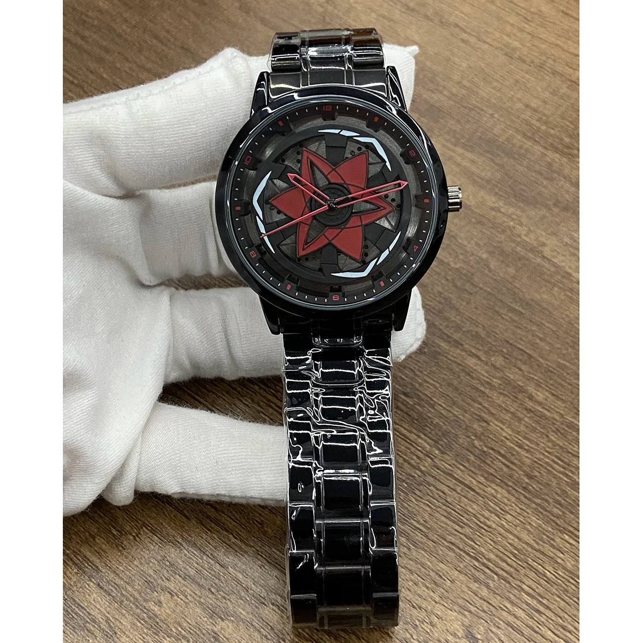 2026 New Stylish Men's Sport Watch Handsome Design Sharingan Inspired Contour Rotating 3D Hollow 3Atm Waterproof