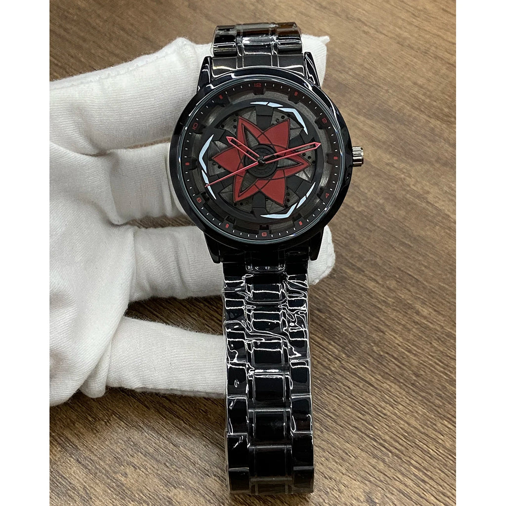 2026 New Stylish Men's Sport Watch Handsome Design Sharingan Inspired Contour Rotating 3D Hollow 3Atm Waterproof