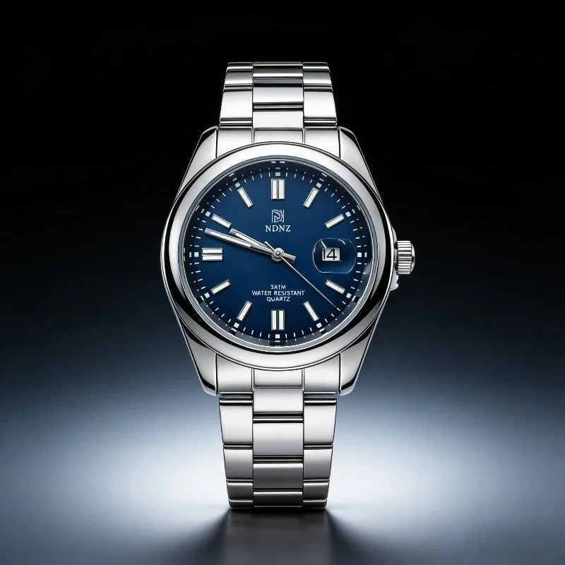 Men's quartz watch, 3ATM waterproof luminous handheld stainless steel business watch with date