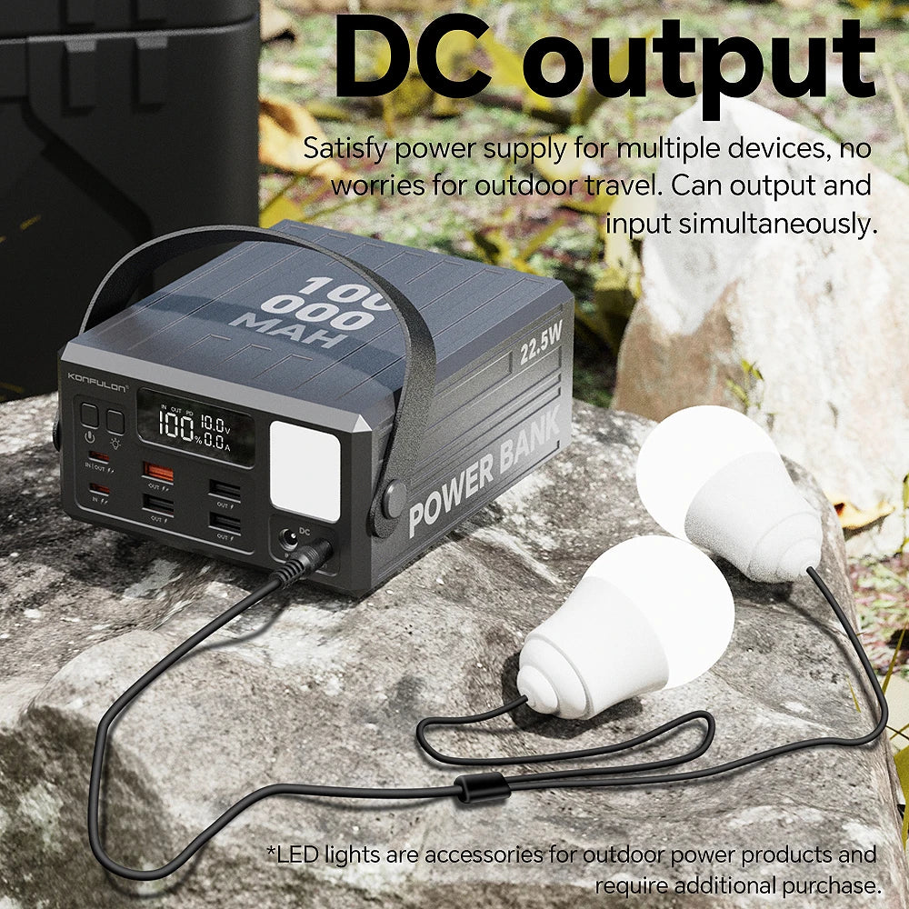 100000mAh Power Bank PD 100W USB C Fast Charge Large Capacity 22.5W  with 7 Outputs & LCD Display Battery Bank Outdoor Camping