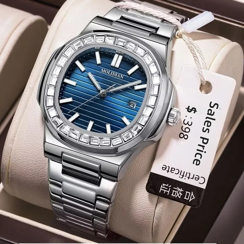 New Arrival Luxury Men's Quartz Watch Mechanical Texture Business Casual Waterproof Fashion Wristwatch Male Daily Wear Gift