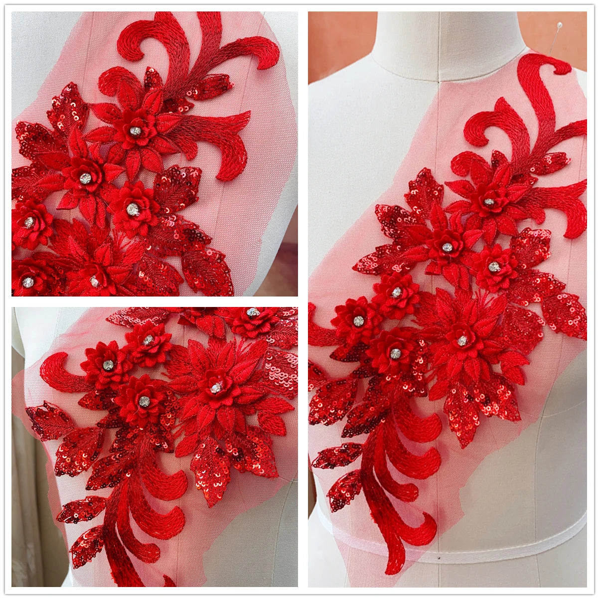 22 Color 3D Embroidery Lace Colored Material  Wedding Dresses, Stage Performance Costumes, Decorative Handicrafts  DIY Sewing