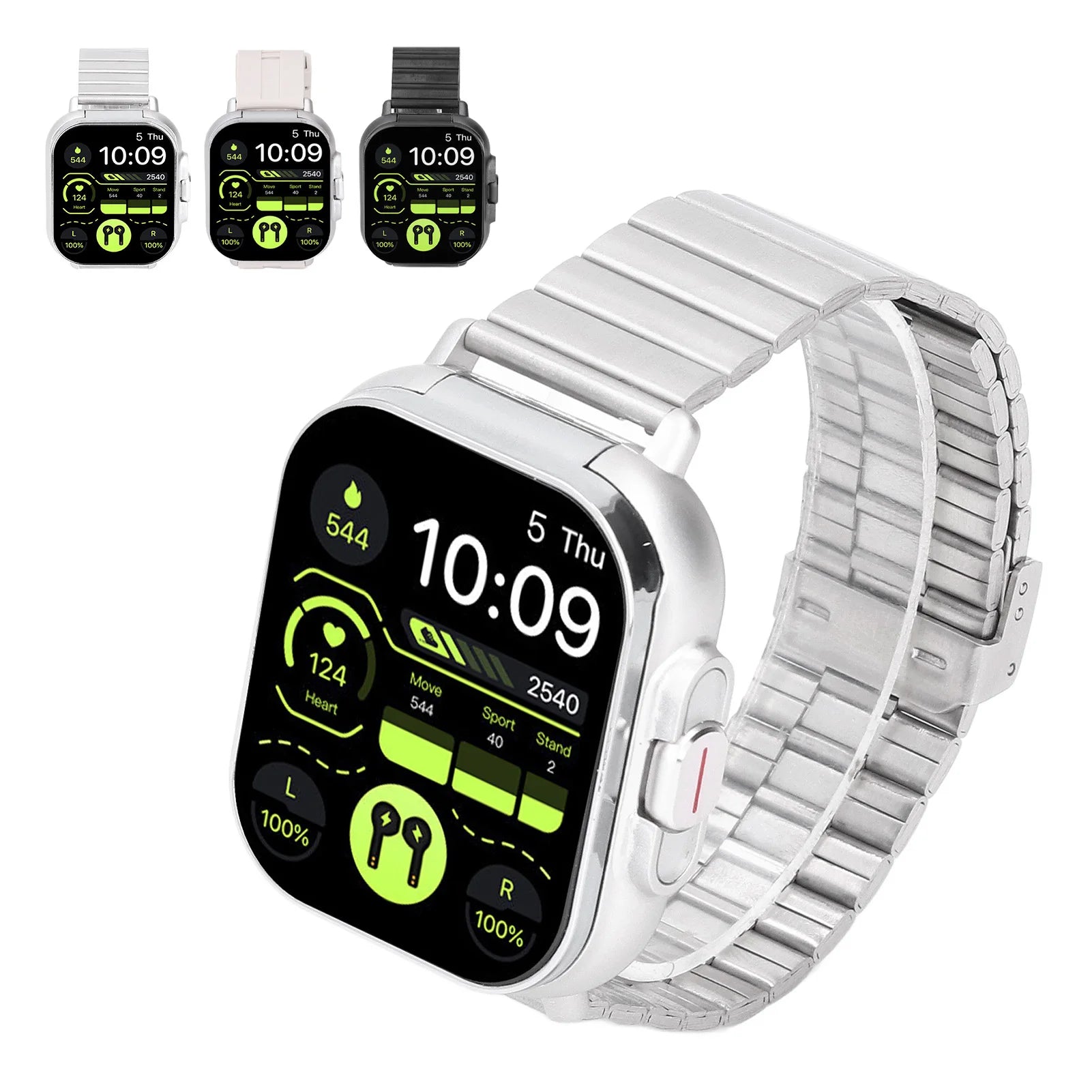 Sports Watch 2 in 1 Bluetooth Earbuds Smart Watch Multifunctional Long Battery Life 2.01 Inch HD Screen for IOS 11.0+
