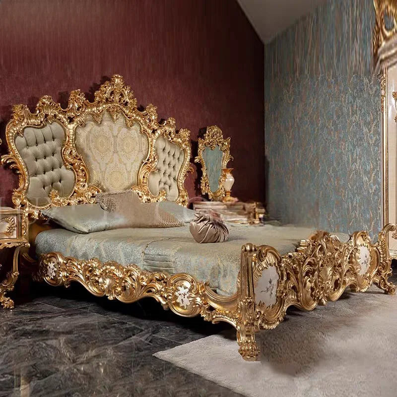 European Solid Wood Bed Princess Design Double Sleeping Modern Bedroom Bed Trendy Castle Letto Matrimoniale Unique Furniture