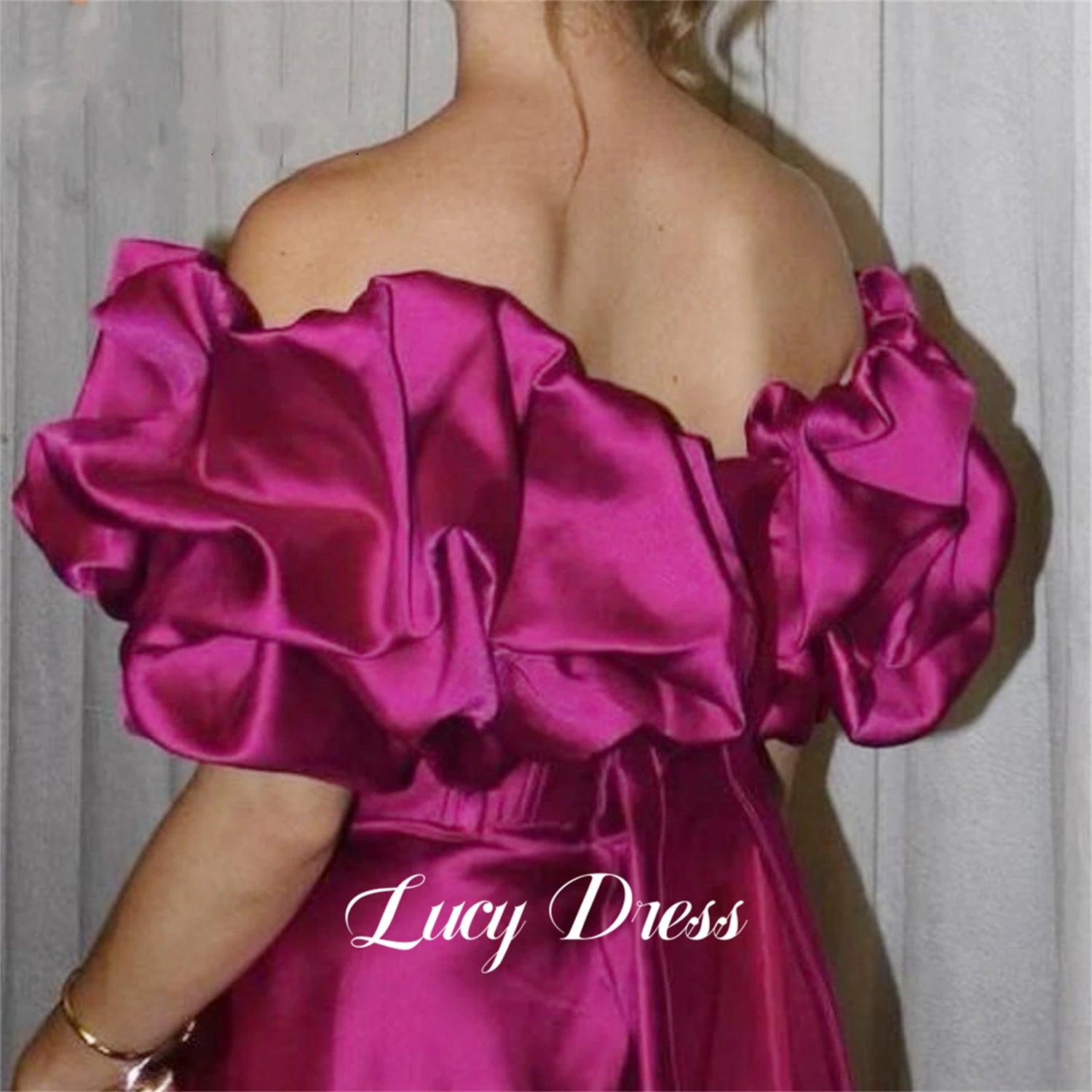 Prom Dress Evening Satin Line A Three-dimensional Rotator Cuff Elegant Party Long Dresses for Formal Occasions Luxury Customized