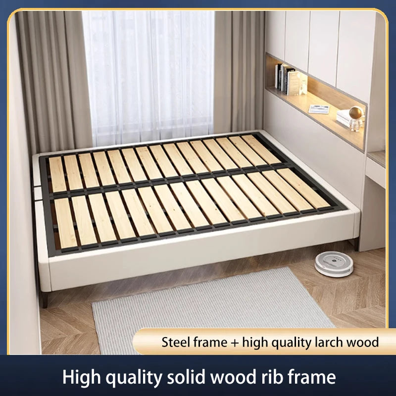 Folding Frame Bed Support Frame High Load-bearing Tatami Bed Frame 1.2m 1.5m 1.8m Optional Without Bed Head Solid Wood Bed Frame