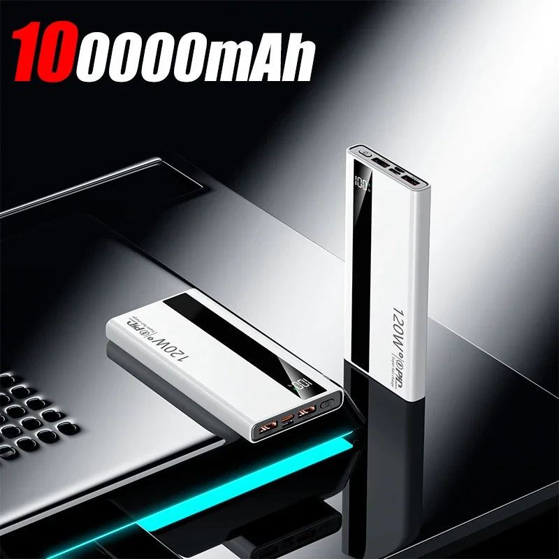 New Power Bank 200000mAh Ultra-large Capacity 120W Super Fast Charge With Digital Display Portable External Battery For phone