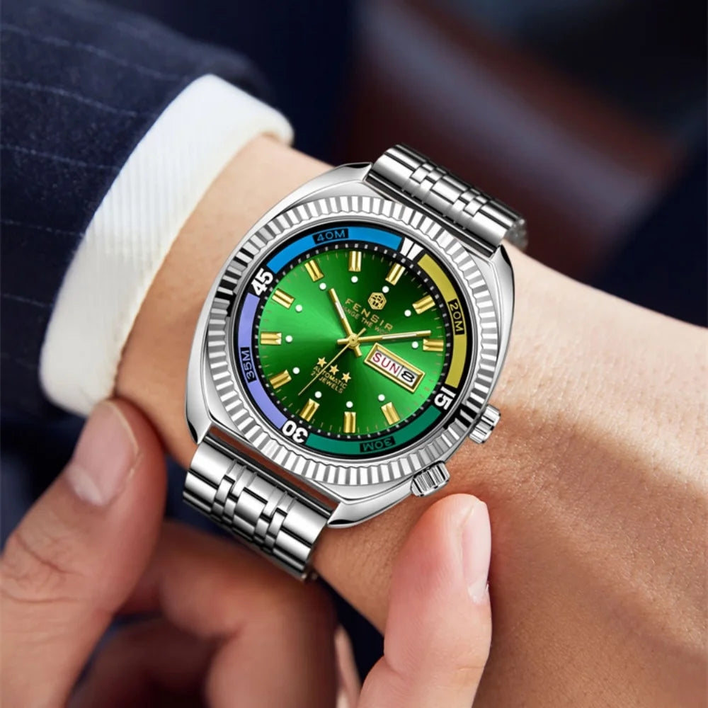 Top Luxury High-End Business Men's Watch, European and American Style Brand Fashion Casual Personalized Waterproof Steel Band Multifunctional Watch for Men, Suitable for Wearing in Various Occasions