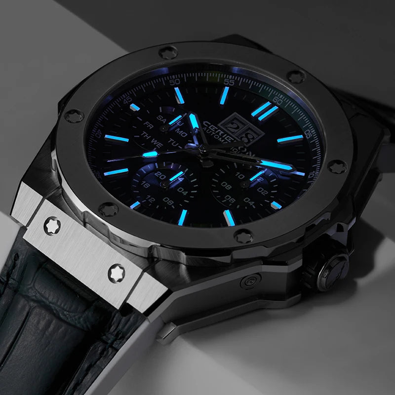 2025 Man Mechanical Watches for Men Sport Analog Automatic Wristwatches with Silicone Strap Stainless Steel Waterproof Reloj