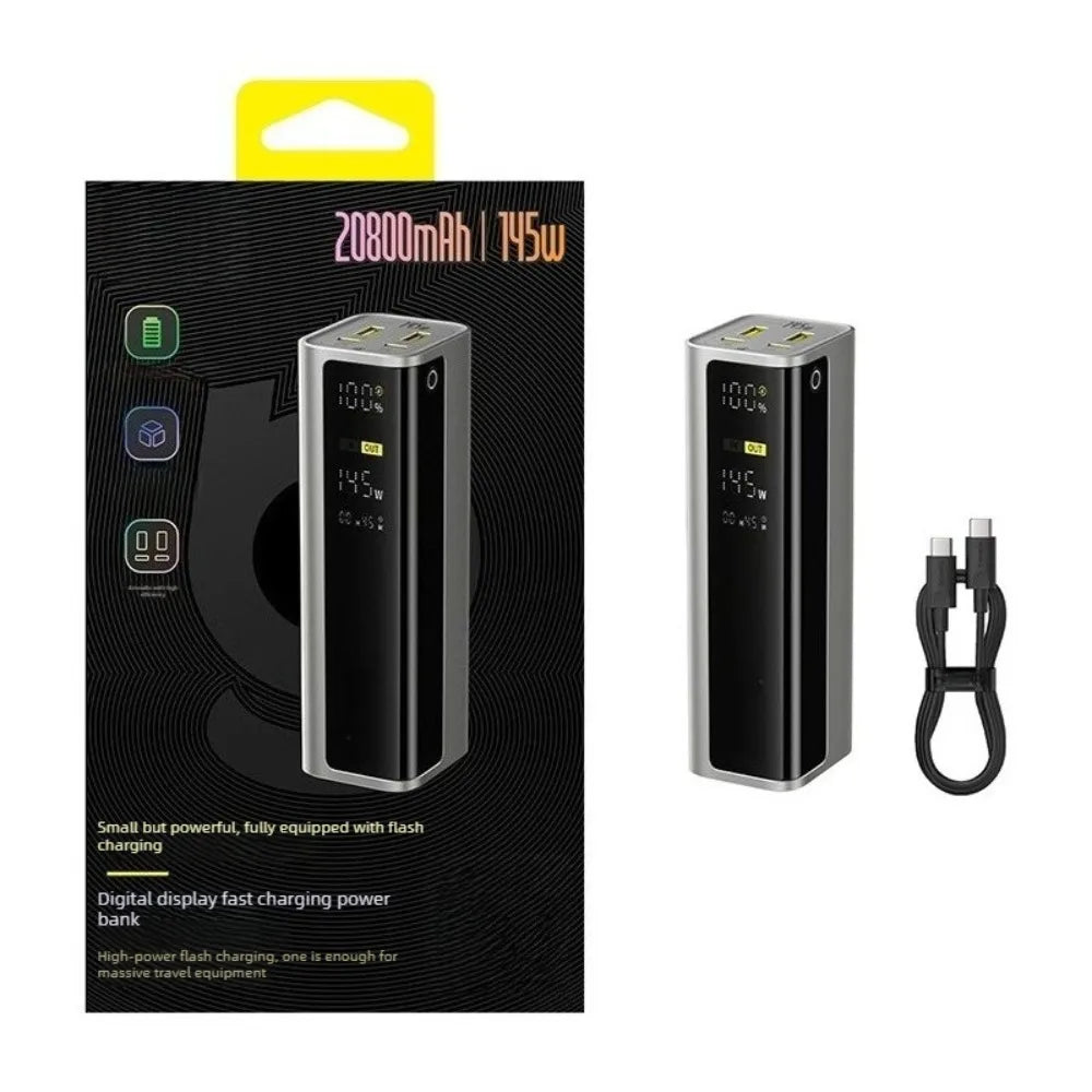 Power Bank 145W 20800mAh PD 100W Fast Charging  with Smart Digital Display Portable External PowerBank for Laptop Phone