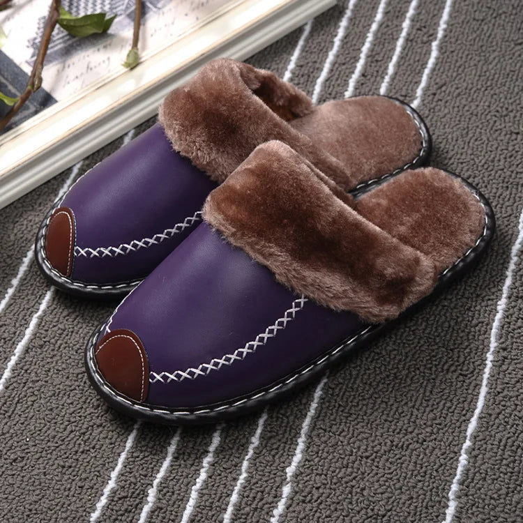 Eyriphy Warm Slippers For Womens Mens Thick Sole Fluffy Fuzzy House Shoes Casual Bedroom Couple Slippers Indoor Cozy Cotton Shoe