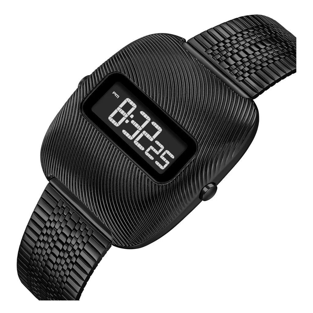 Smart Digital Calendar Simple Retro Wristwatch Square Dial Digital Watch with Electronic Movement Stainless Steel Strap 2026+