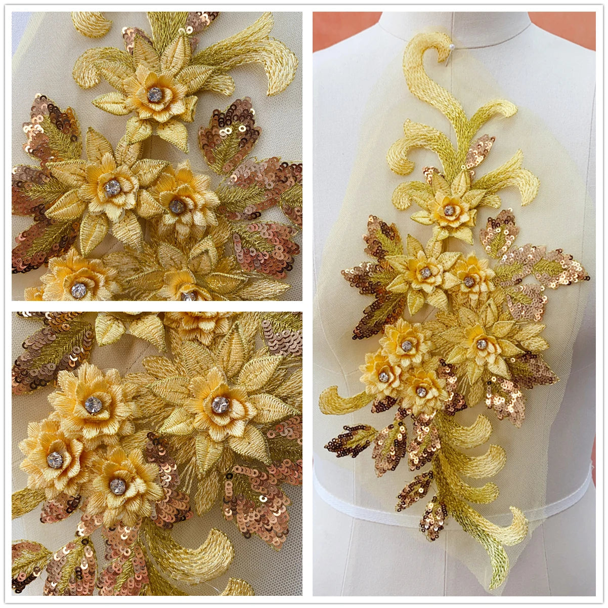 22 Color 3D Embroidery Lace Colored Material  Wedding Dresses, Stage Performance Costumes, Decorative Handicrafts  DIY Sewing