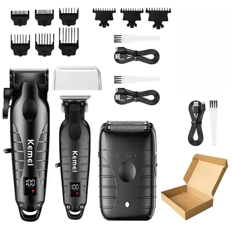 Kemei KM-2290 KM-2293 KM-T95 Professional Cutting Machine Electric Shaver Hair Trimmers with LCD Display Men's Hair Clipper