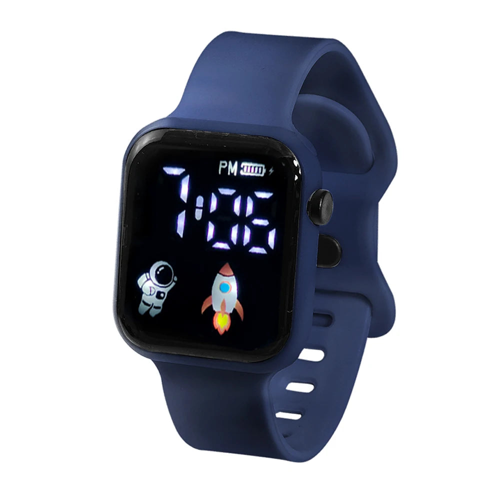 New Student Smart Watch Men's and Women's Astronaut Rocket Touch Screen Sports Electronic Watch Children's Festival Gift
