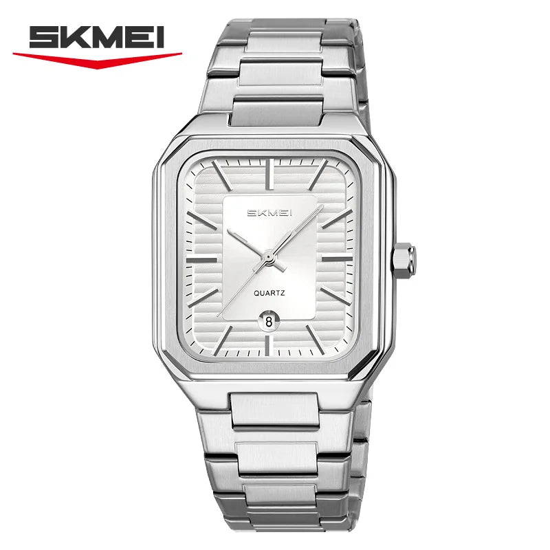 SKMEI 9373 New Casual Simple Quartz Watch Men's Luxury Business Waterproof Calendar Square Exquisite Watch relógios masculino