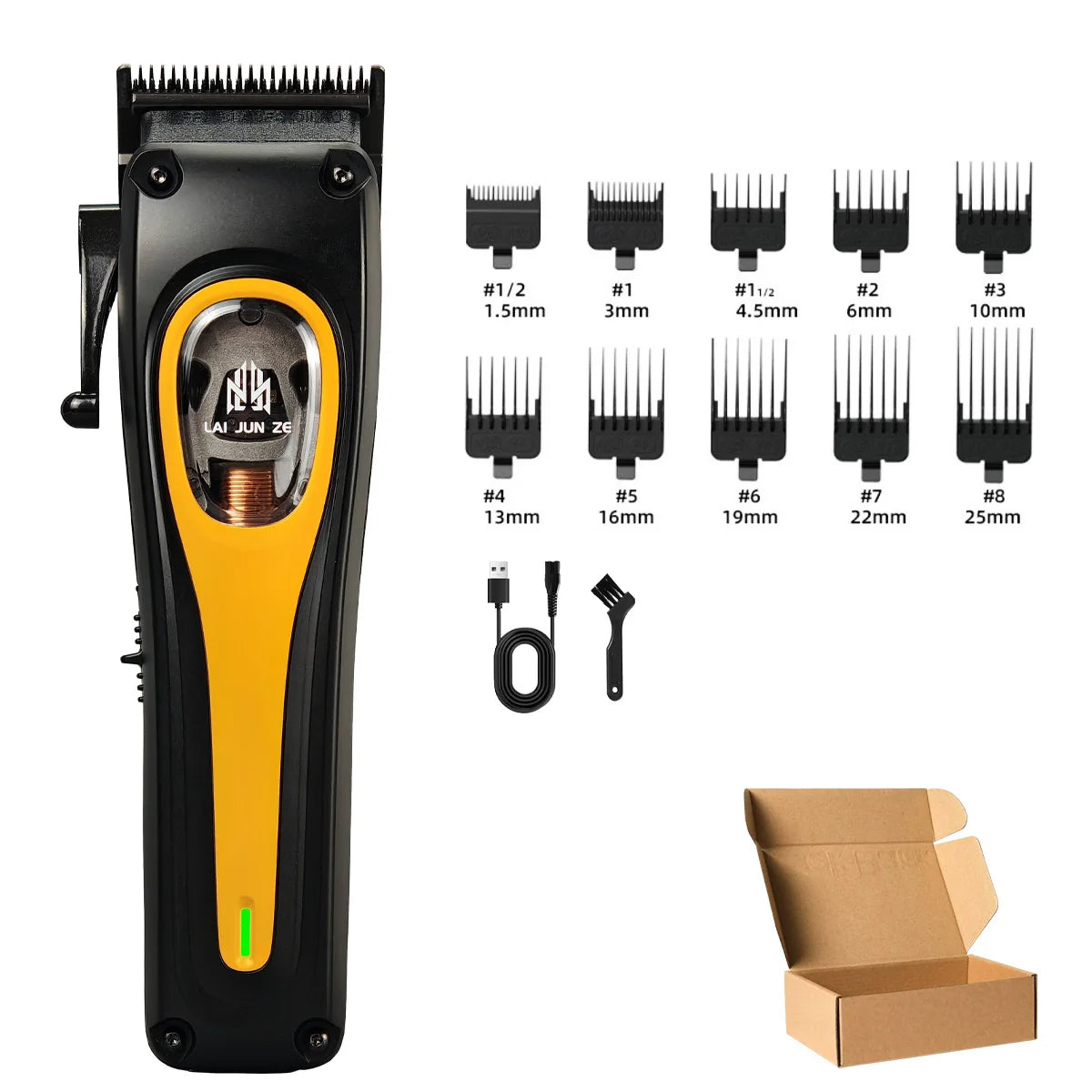 Professional electric hair clipper BRD 953 hair trimmer with vector motor 12000RPM DLC tapered blade 2000mAh barbershop machine