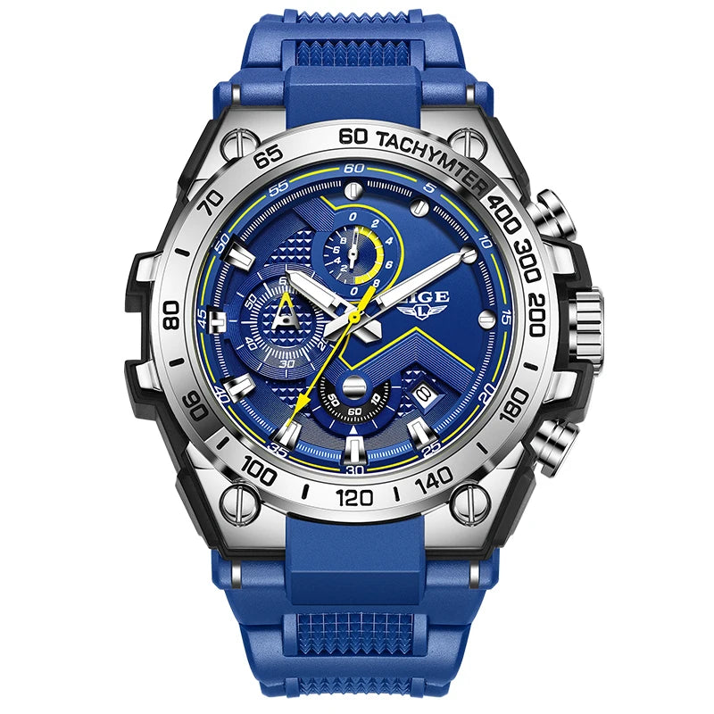 LIGE New Luxury Men‘s Watch Brand Fashion Digital Watches Men Gifts Waterproof Multifunctional Quartz Wristwatches Reloj Box