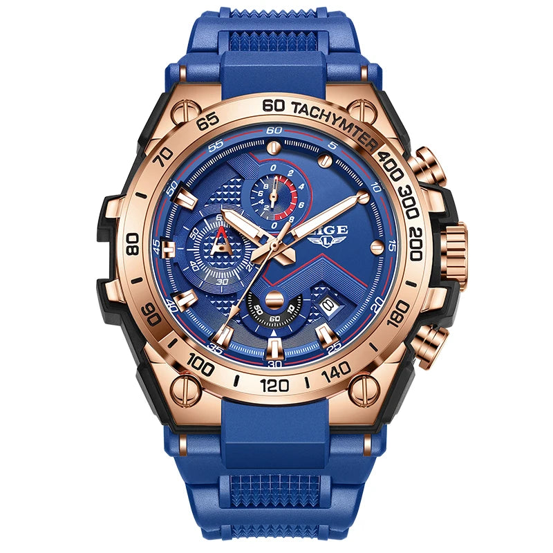 LIGE New Luxury Men‘s Watch Brand Fashion Digital Watches Men Gifts Waterproof Multifunctional Quartz Wristwatches Reloj Box