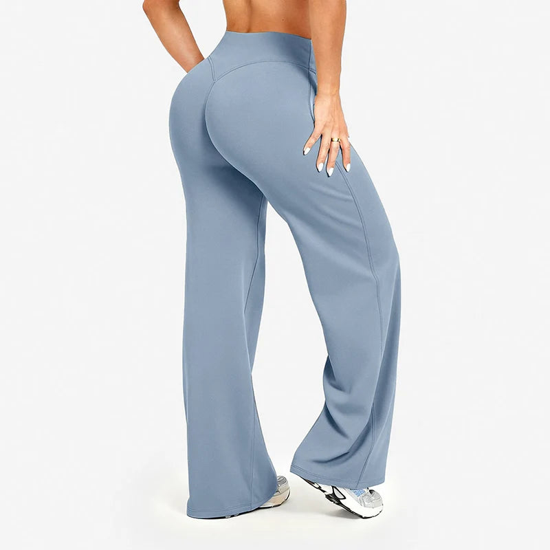 Spring Autumn Loose Fit Wide Leg Leggings Women High Stretch Quick Drying Sports Trousers Woman Butt Lifting Pilates Yoga Pants