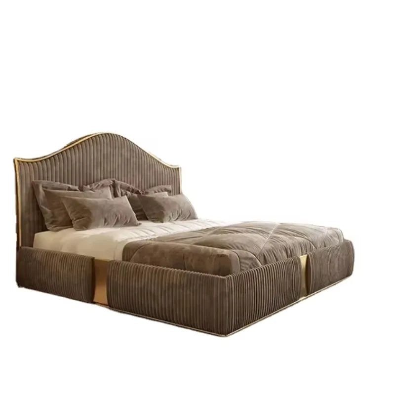 King Size Bed Wholesale Hotel Bedroom Furniture Set Double Fabric Luxury Luxurious Up-holstered Beds