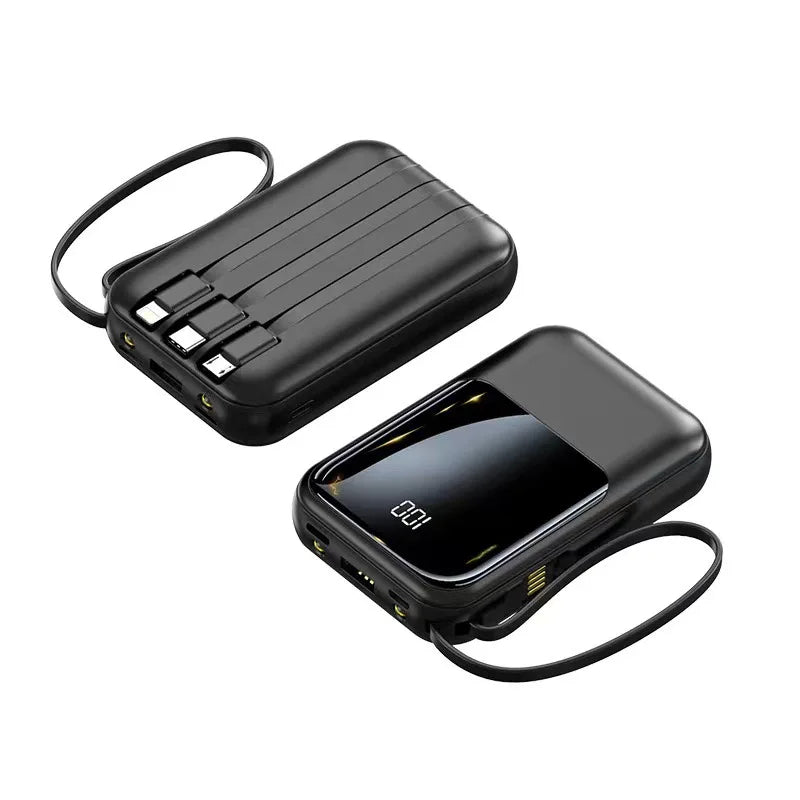 20000mAh High-capacity Power Bank with PD20W Super Fast Charging, Mini Size, and Built-in Cable,Suitable for Most Electronic