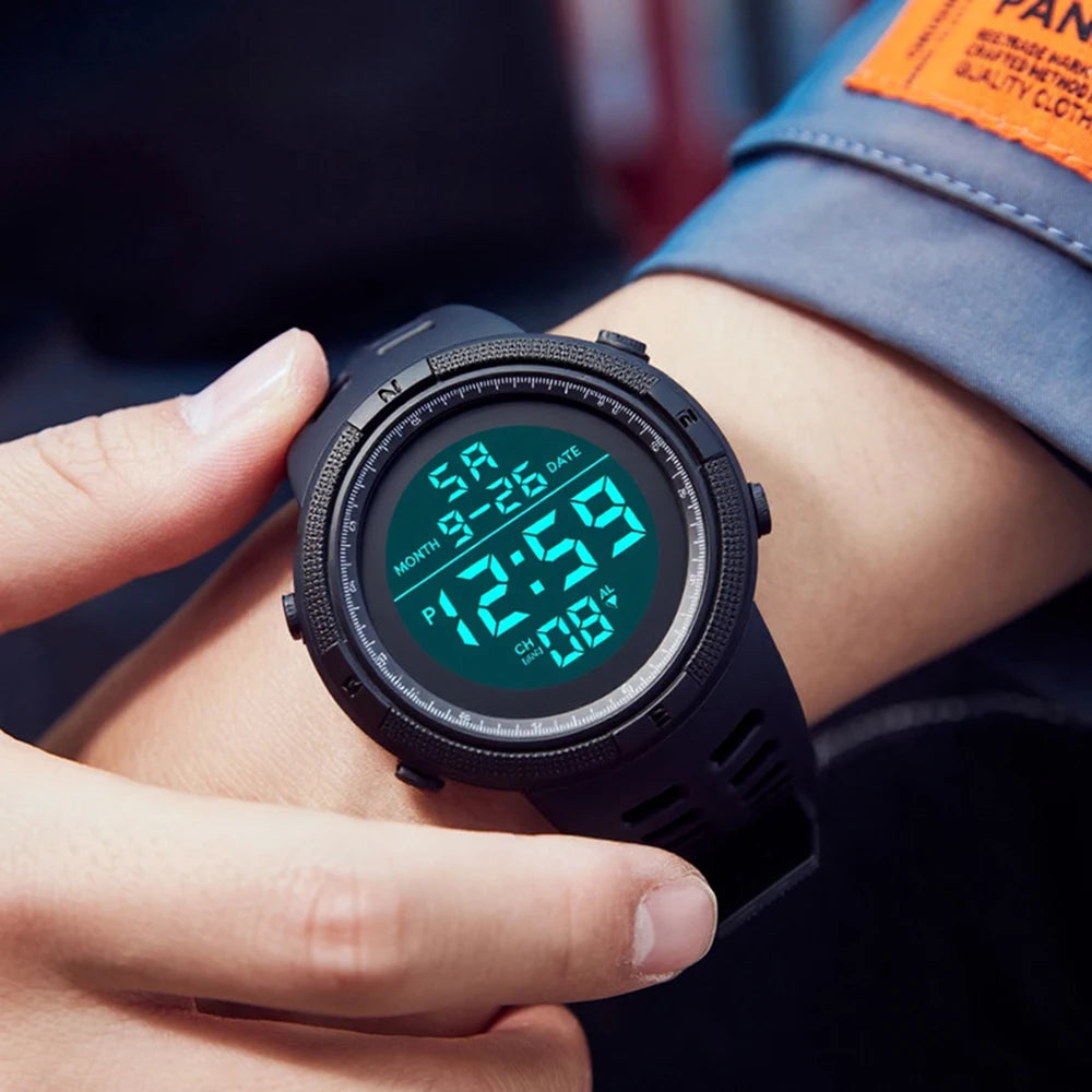 [2025 New Model] Men's and Women's Trendy Large Dial Electronic Watch |   Smart Timer + Alarm Clock Reminder + Dual Calendar + Lighting |   Versatile for Sports