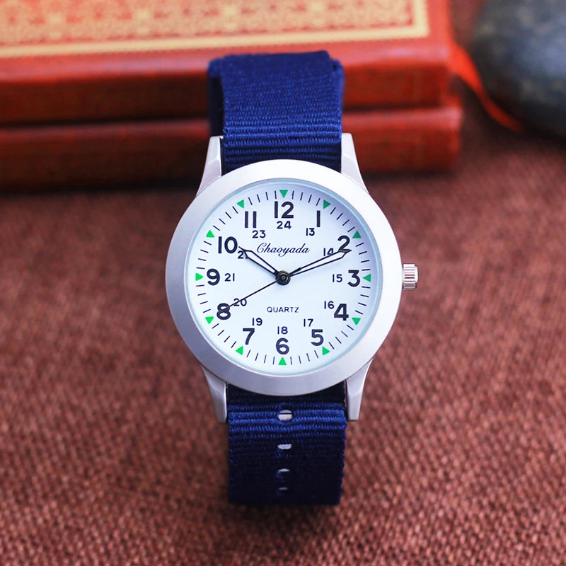 children's smart digital watches boys girls adjustable canvas 24hours quartz watches for child kids students study time supplies