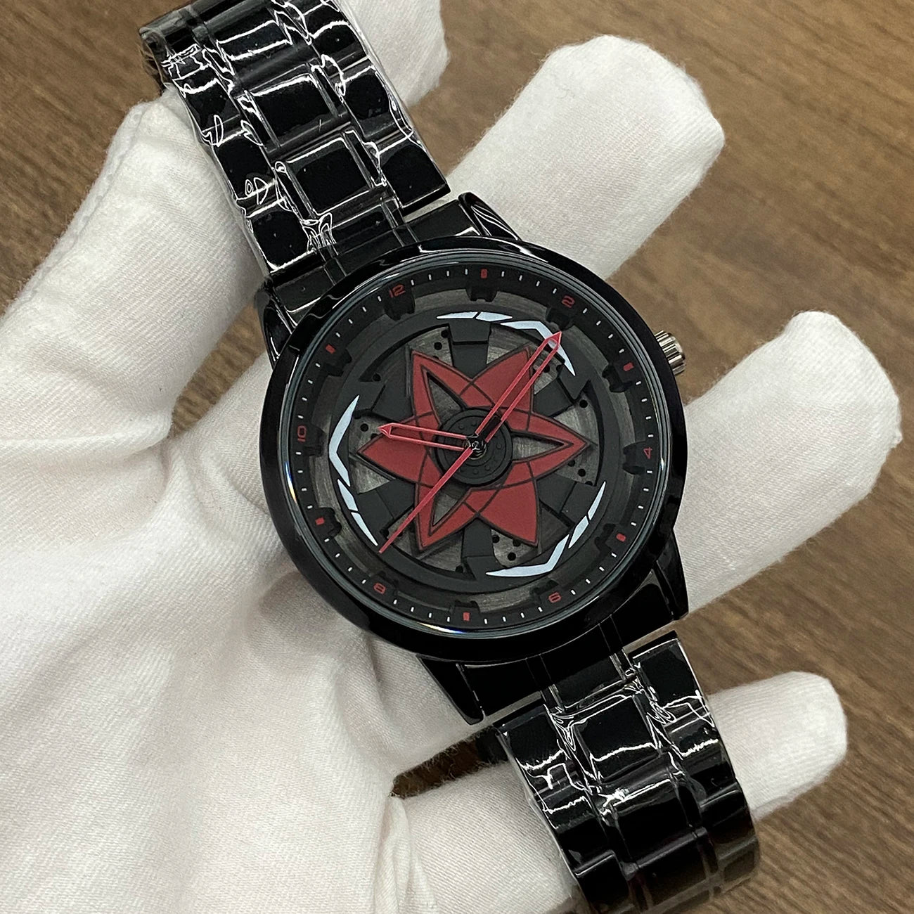 2026 New Stylish Men's Sport Watch Handsome Design Sharingan Inspired Contour Rotating 3D Hollow 3Atm Waterproof