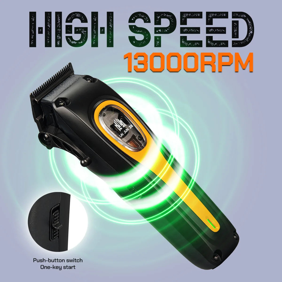 Professional electric hair clipper BRD 953 hair trimmer with vector motor 12000RPM DLC tapered blade 2000mAh barbershop machine