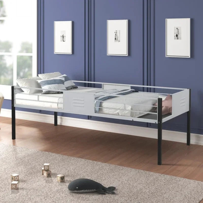Triple Bunk Bed with Vent Board, Sturdy Metal Frame, Noise-Free Wood Slats, Separatable into three beds, No Box Spring Needed