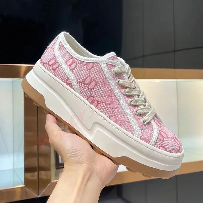 2025 New Women's Thick Soled Canvas Shoes Retro Height Increasing Casual Canvas Shoes