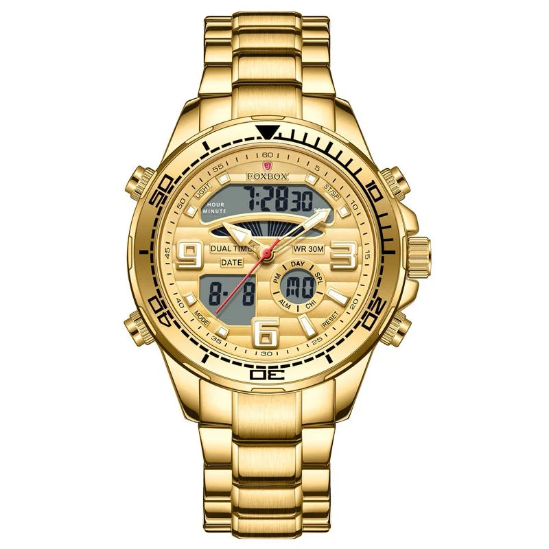 2024 Top Brand Luxury Digital Mens Watches Top Luxury Sport Quartz Wristwatch For Men All Steel Military Waterproof Clock+Box