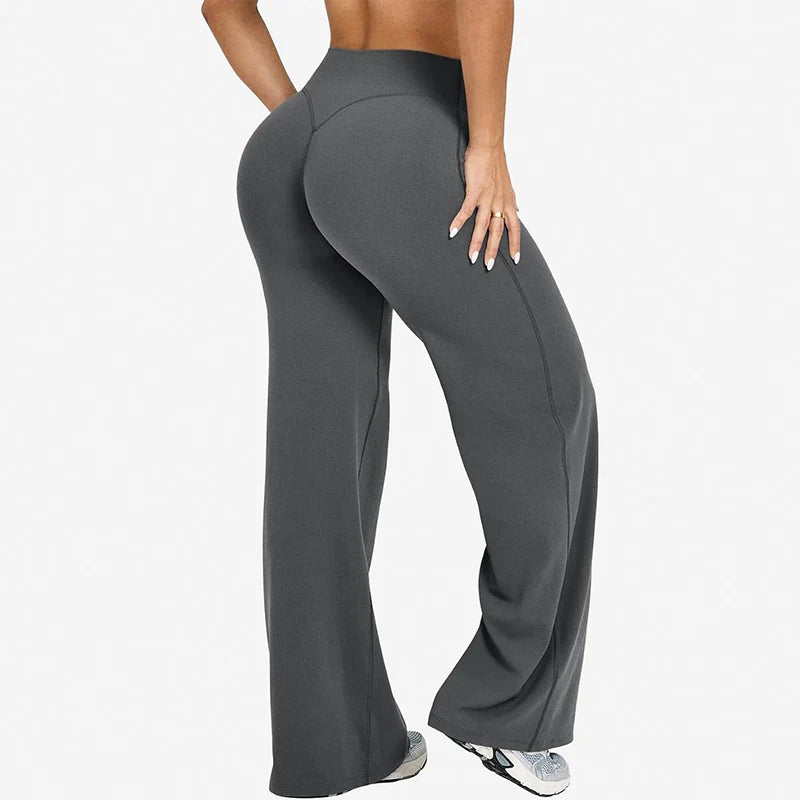Spring Autumn Loose Fit Wide Leg Leggings Women High Stretch Quick Drying Sports Trousers Woman Butt Lifting Pilates Yoga Pants