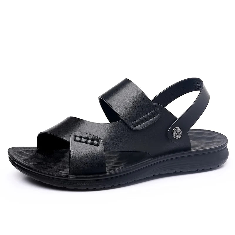 Summer Men's Business Leather Sandals Large Size ：37-47 Outdoor Beach Sandals Direct Sales Designer Driving Flat Casual Shoes