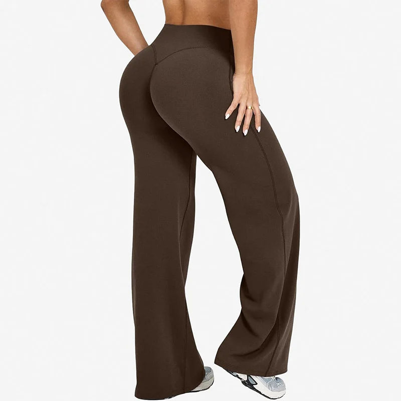 Spring Autumn Loose Fit Wide Leg Leggings Women High Stretch Quick Drying Sports Trousers Woman Butt Lifting Pilates Yoga Pants