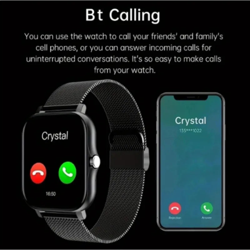 Bluetooth Call Smartwatch for Men and Women Voice Assistant Sports Fitness Android iOS New Hot Sale 1.83" 2024
