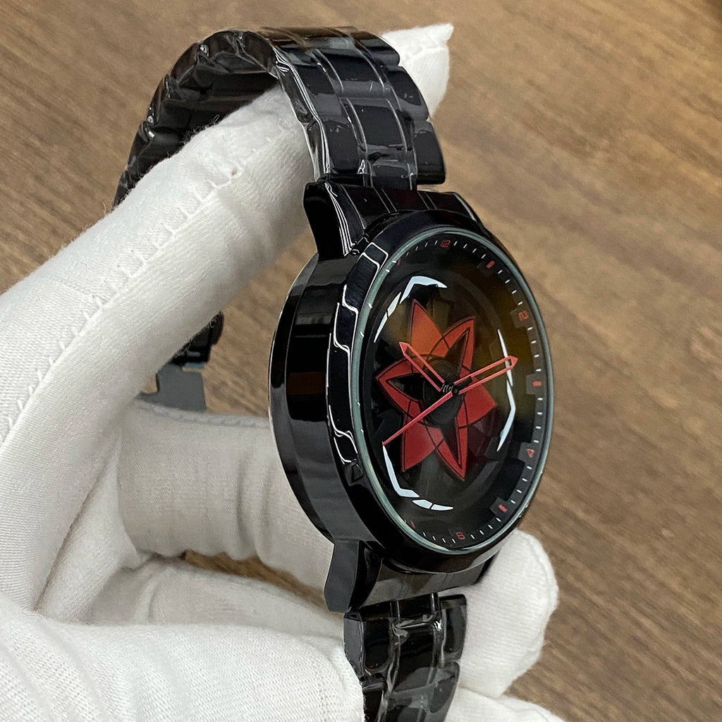 2026 New Stylish Men's Sport Watch Handsome Design Sharingan Inspired Contour Rotating 3D Hollow 3Atm Waterproof