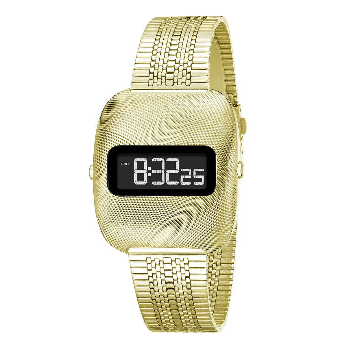 Smart Digital Calendar Simple Retro Wristwatch Square Dial Digital Watch with Electronic Movement Stainless Steel Strap 2026+