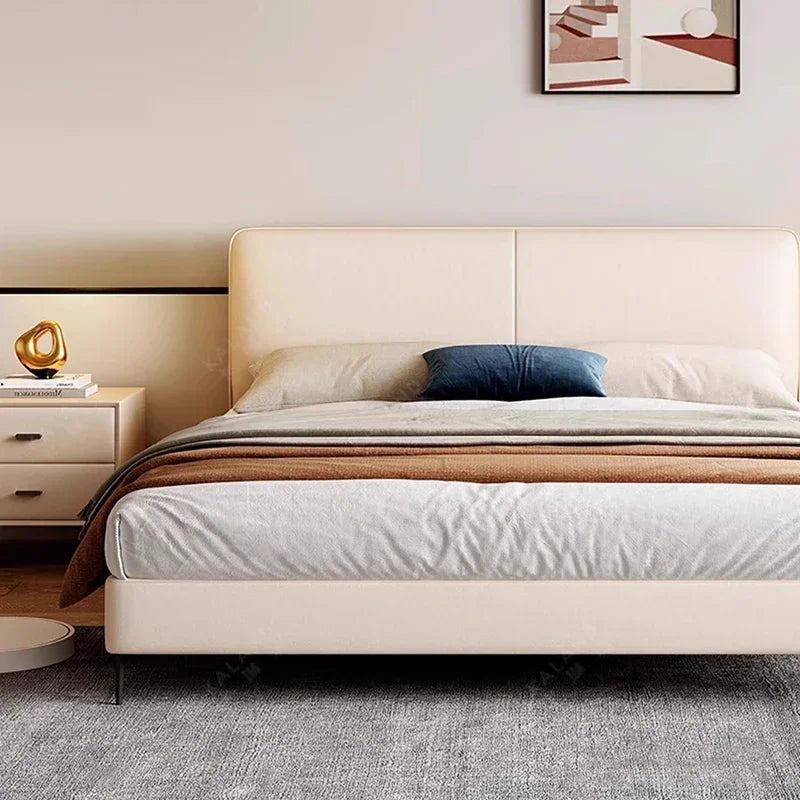 Hotel Modern Bed French Luxury High Quality Leather Fashionable Beds Confortable Solid Wood Bed Letti A Castello Home Furniture