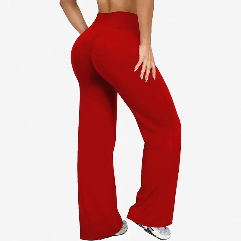 Spring Autumn Loose Fit Wide Leg Leggings Women High Stretch Quick Drying Sports Trousers Woman Butt Lifting Pilates Yoga Pants