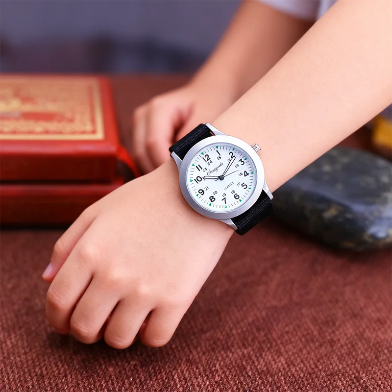 children's smart digital watches boys girls adjustable canvas 24hours quartz watches for child kids students study time supplies