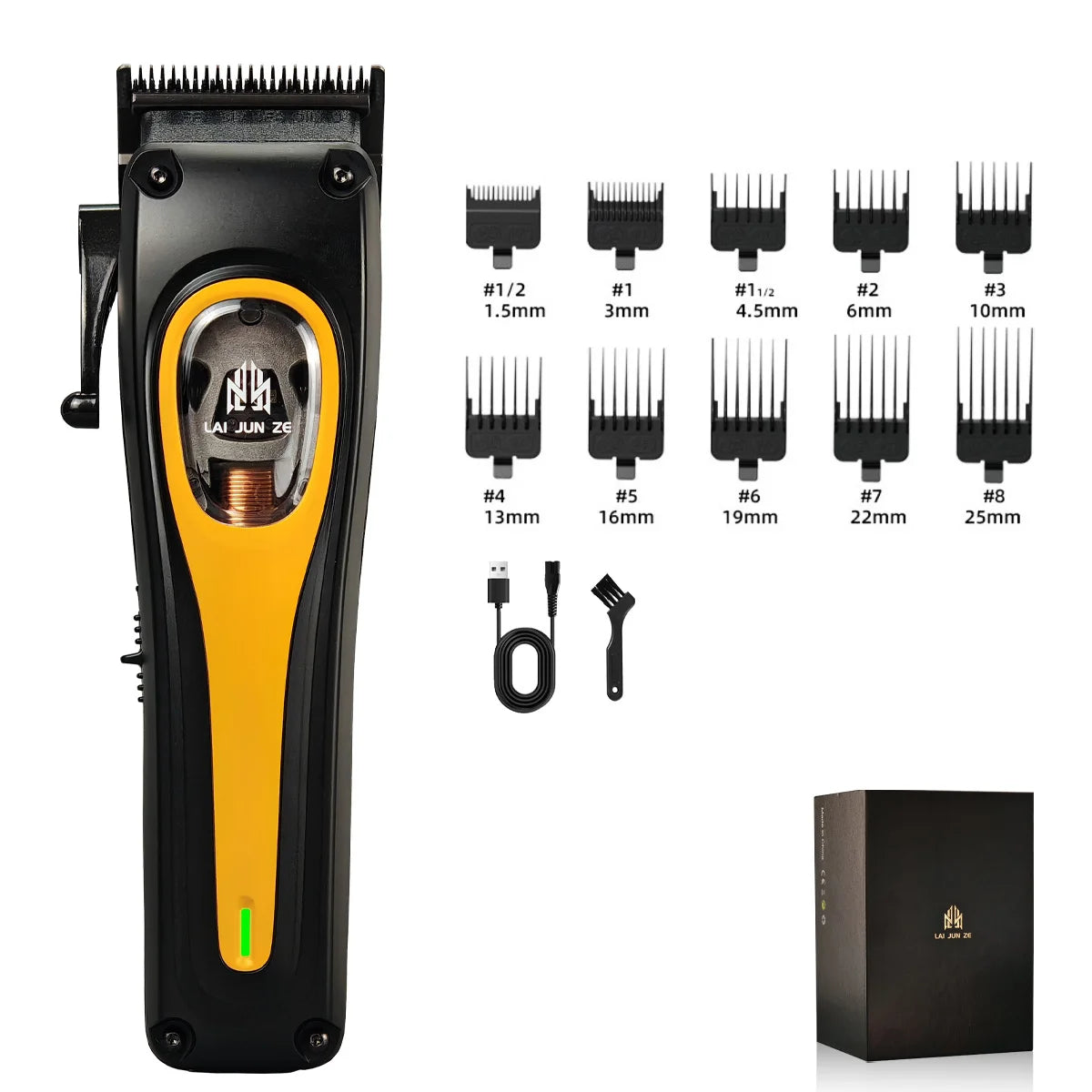 Professional electric hair clipper BRD 953 hair trimmer with vector motor 12000RPM DLC tapered blade 2000mAh barbershop machine