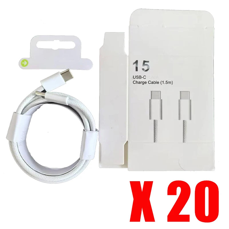 USB Type C to Type C PD 100W Fast Charging Cable with E-Marker C to C Data Cable For iPhone 16 15 Pro Max Xiaomi Samsung Huawei