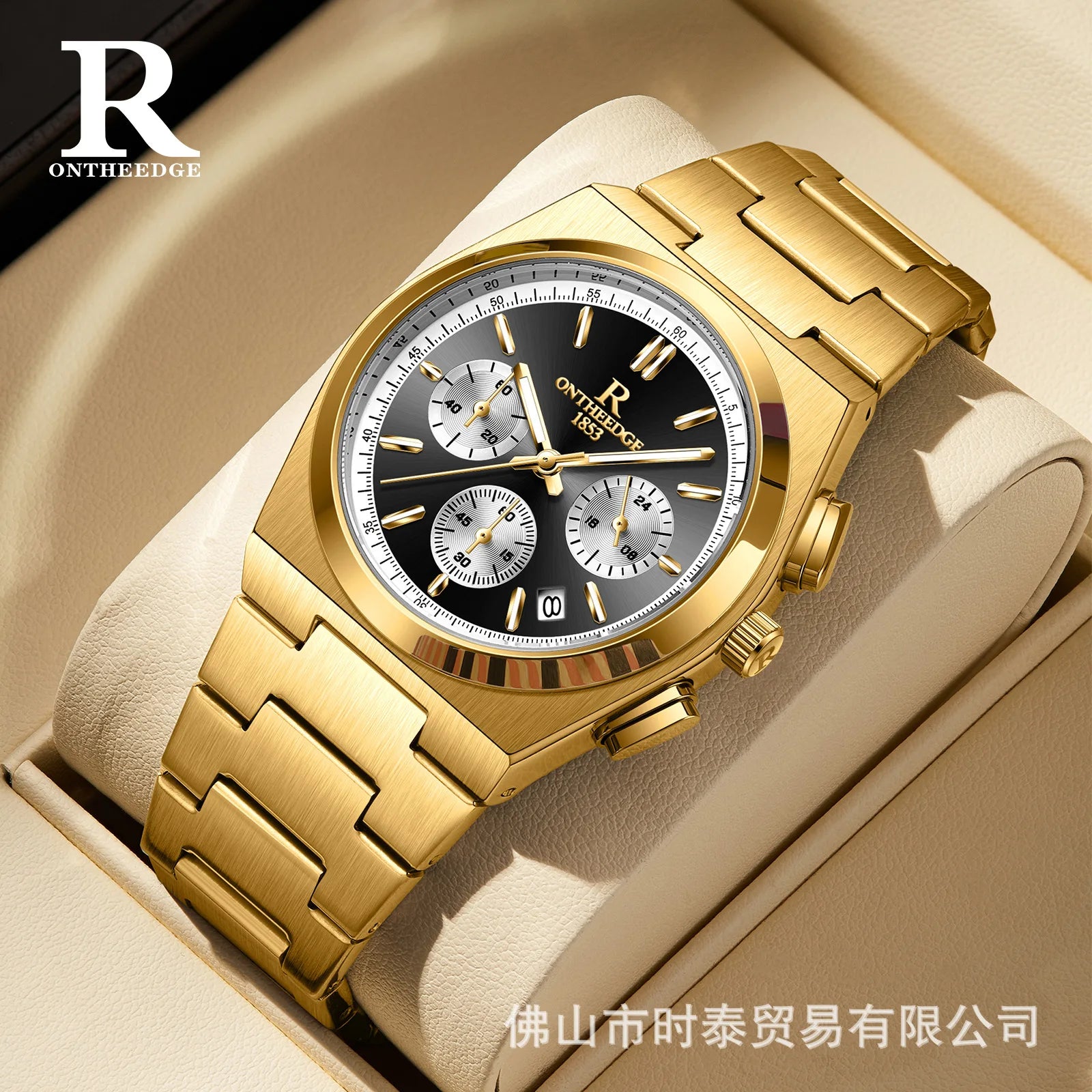 2026 Swiss brand ONTHEEDGE new multi-functional men's watch waterproof luminous quartz watch cross-border hot-selling model