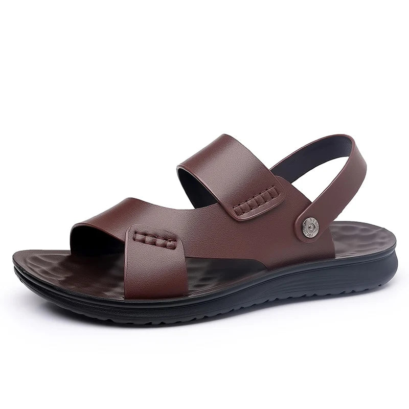 Summer Men's Business Leather Sandals Large Size ：37-47 Outdoor Beach Sandals Direct Sales Designer Driving Flat Casual Shoes