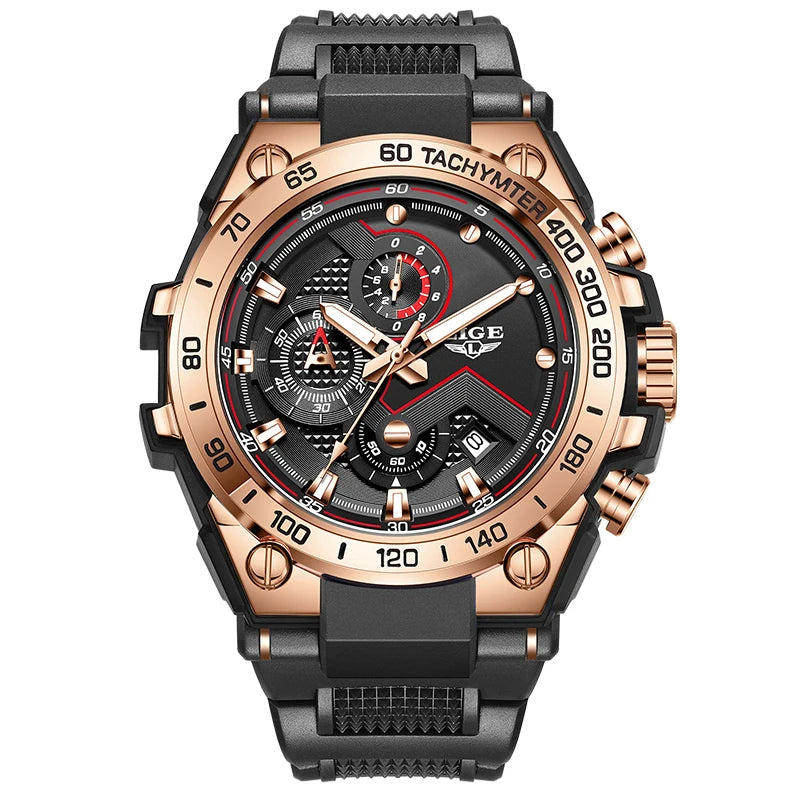 LIGE New Luxury Men‘s Watch Brand Fashion Digital Watches Men Gifts Waterproof Multifunctional Quartz Wristwatches Reloj Box