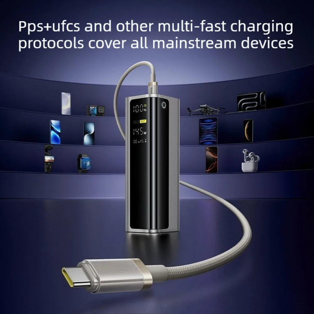 Power Bank 145W 20800mAh PD 100W Fast Charging  with Smart Digital Display Portable External PowerBank for Laptop Phone