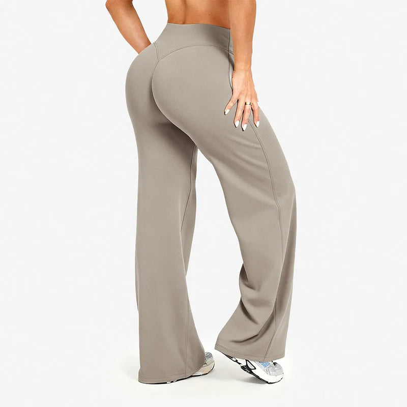 Spring Autumn Loose Fit Wide Leg Leggings Women High Stretch Quick Drying Sports Trousers Woman Butt Lifting Pilates Yoga Pants